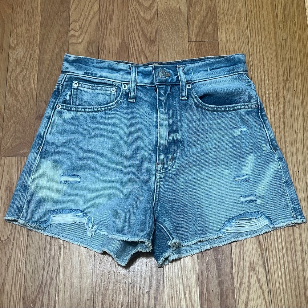 Madewell Distressed Mom Jean Shorts
